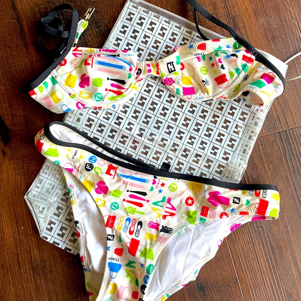 Fendi multicolor icon 2 piece bikini